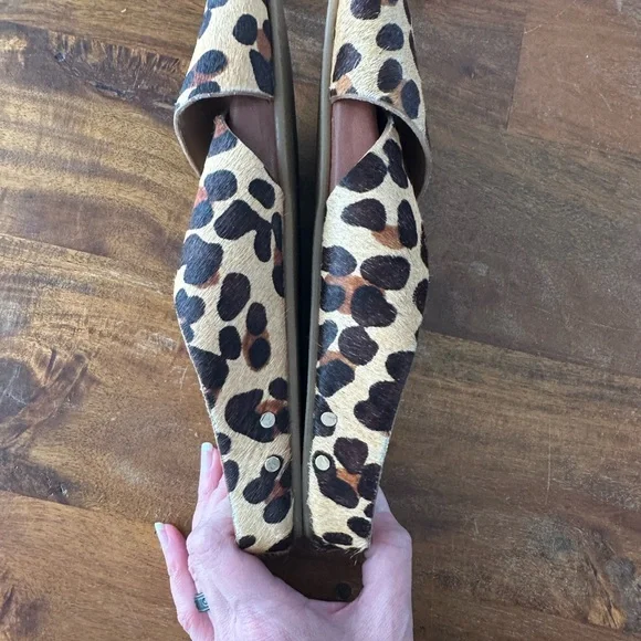 Beek Robin Leopard Print Animal Calf Hair Crossover Sandals ladies size 8 - Picture 4 of 5